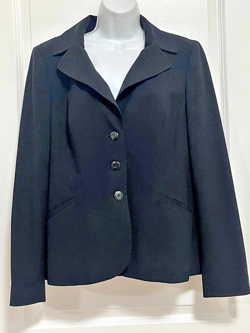 Semantiks Petite 14P Black Career Blazer Jacket 3 Button Lined Office Wear